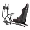 Silla gaming NanoRS RS160, soporte para simulador de carreras 3 en 1, para PC, consolas, jugadores, tapizado de cuero sintético, soporte de volante, soporte de TV hasta 50 inch, VESA máx. 400x400