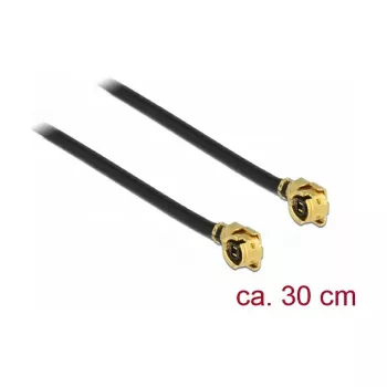 Cable coaxial DeLOCK 89609 0,3 m MHF (I-PEX) negro oro