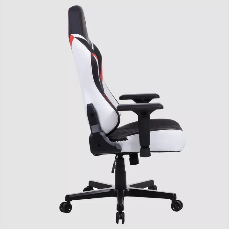 Silla gaming Onex FX8 — asiento ergonómico con espuma moldeada, regulable en altura e inclinable, negro/rojo/blanco