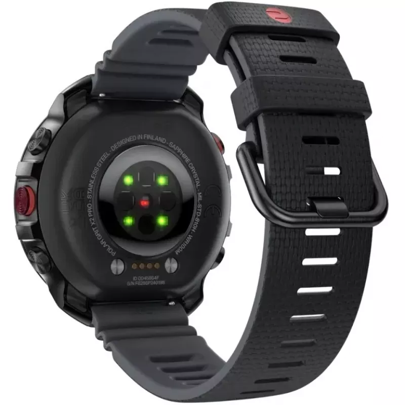 Reloj inteligente deportivo Polar Grit X2 Pro 3,53 cm (1,39") pantalla táctil AMOLED 454 x 454, 32 GB, GPS, correa de silicona S-L, negro (900110283)