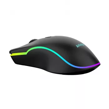 Ratón gaming con cable calefactado ActiveJet AMY-W390 — ambidiestro, óptico 2000 DPI, USB Type-A, 4 botones, negro