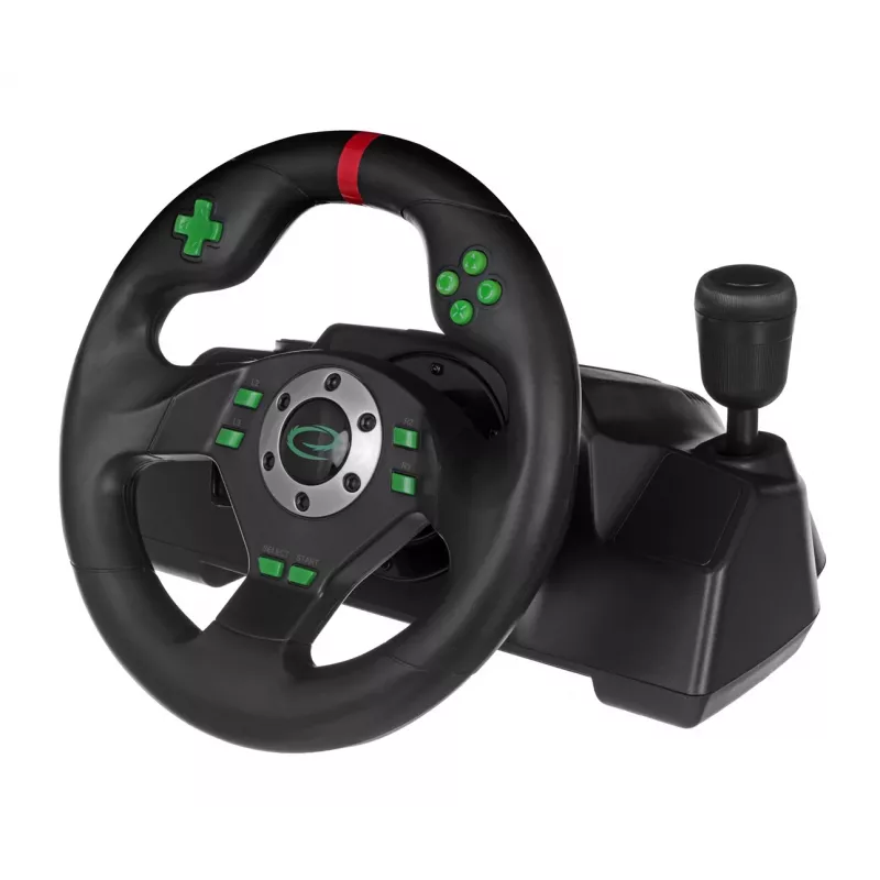 Volante controlador gaming Esperanza EGW101 PlayStation, PlayStation 3 digital USB negro, verde