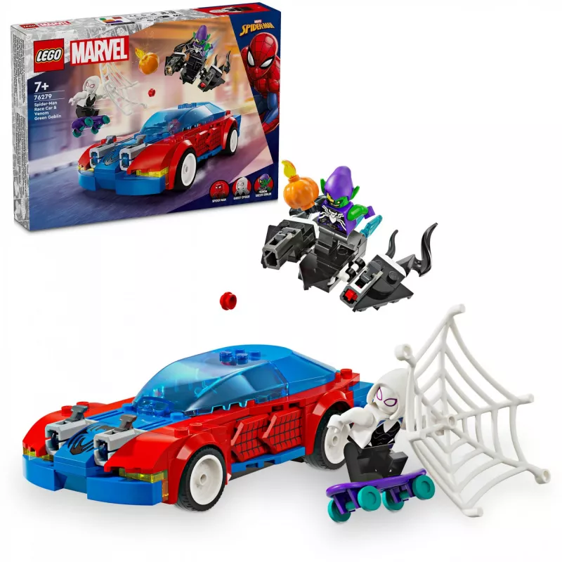 LEGO Marvel 76279 Spider-Man Coche de carreras y Venom Green Goblin Set de construcción