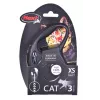 Correa retráctil Flexi New Classic Cat XS 3 m — correa de cordón para mascotas pequeñas, negra, carga máx. 8 kg