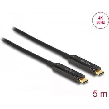Delock 84090 Cable de vídeo óptico activo USB-C, 4K 60 Hz, 5 m