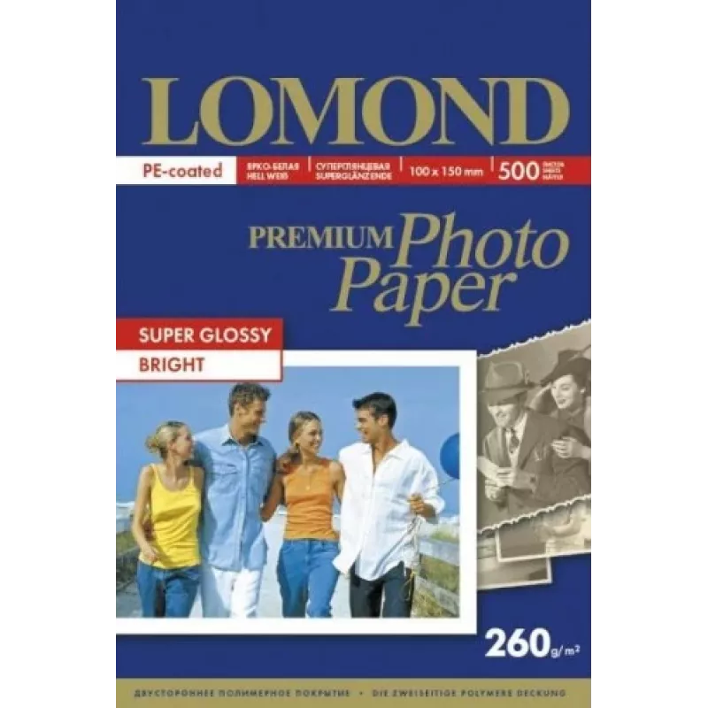 Papel fotográfico Lomond Premium 260 g/m² 10×15 cm Super Glossy 500 hojas
