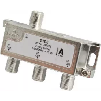 Triax SCS 3 - Distribuidor de cable - 75 ohmios - 5 - 2400 MHz - plata - blanco - conector hembra - 10,5 dB (349823)
