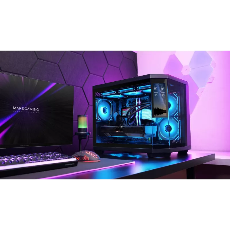Caja de ordenador Mars Gaming MC3TCORELCDM minitorre negra