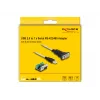 DeLOCK 63465 Adaptador de USB 2.0 Type-A a serie RS-422/485, bloque de terminales de 6 pines, 1,8 m, negro/transparente