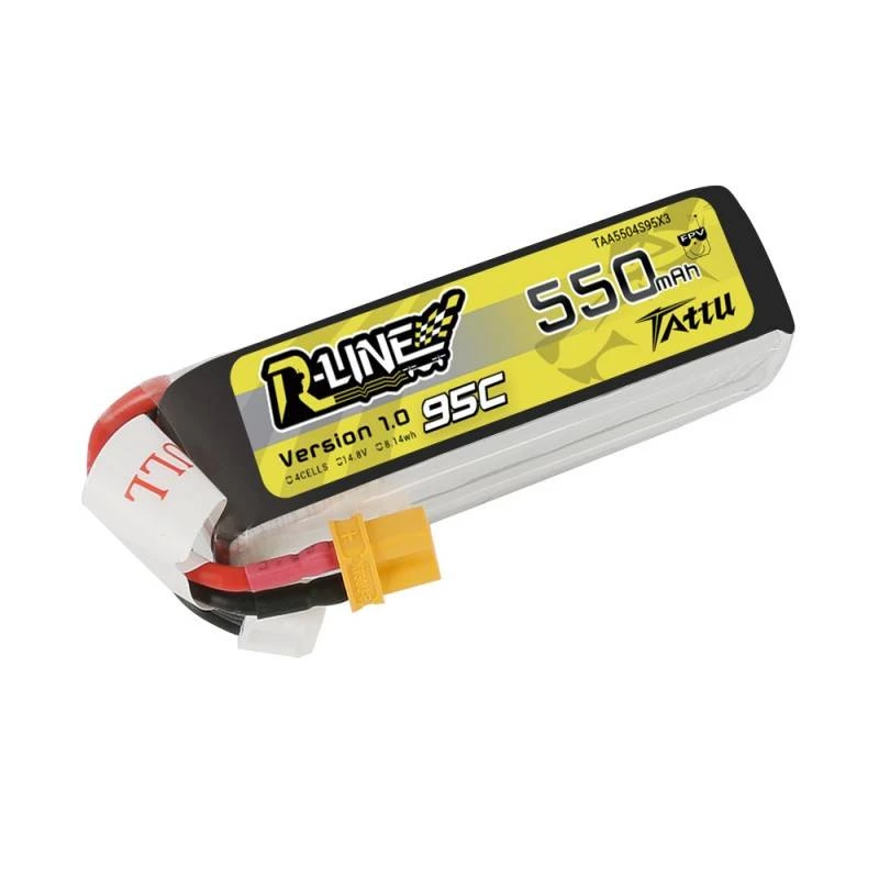 Batería Tattu R-Line 550mAh 14,8V 95C 4S1P — pack LiPo para modelos RC