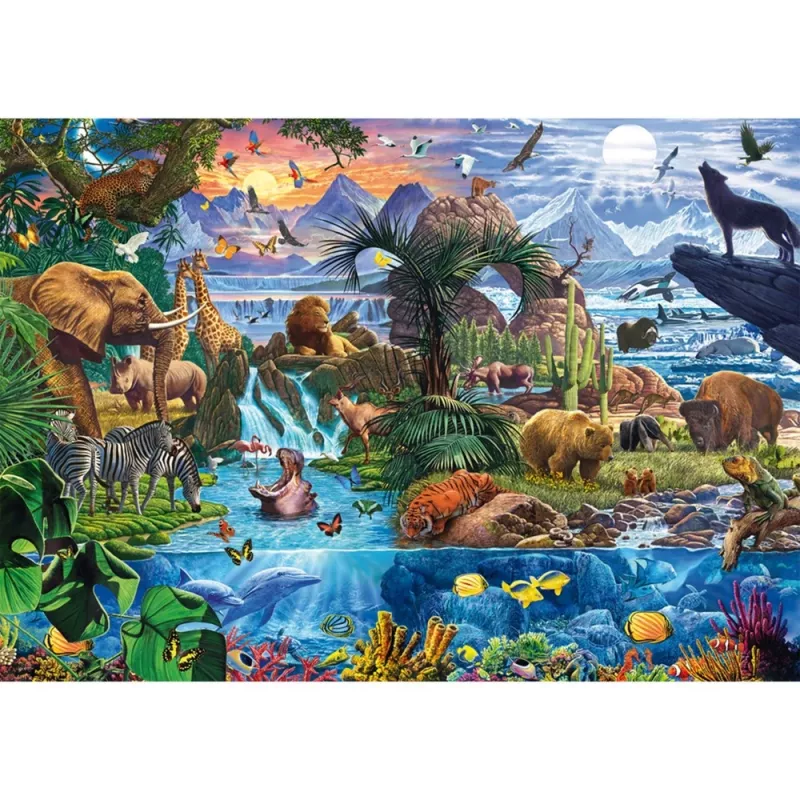 Puzle de 1000 piezas, schmidt spiele Panorama of the Animal World, modelo 58866
