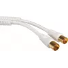 - Cable de antena - Conector IEC macho a conector IEC hembra - 7.5 m - apantallado - 100 dB - blanco