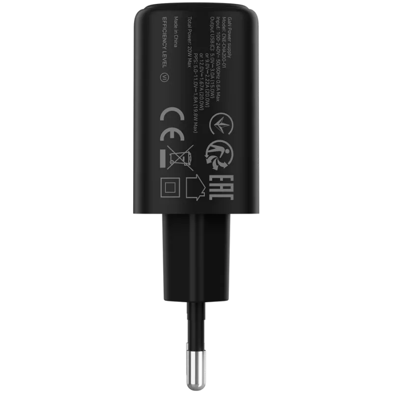 CANYON Cargador OnCharge 200 20W 1xPD EU Negro