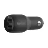 Cargador de coche doble USB-A 12W x2 negro