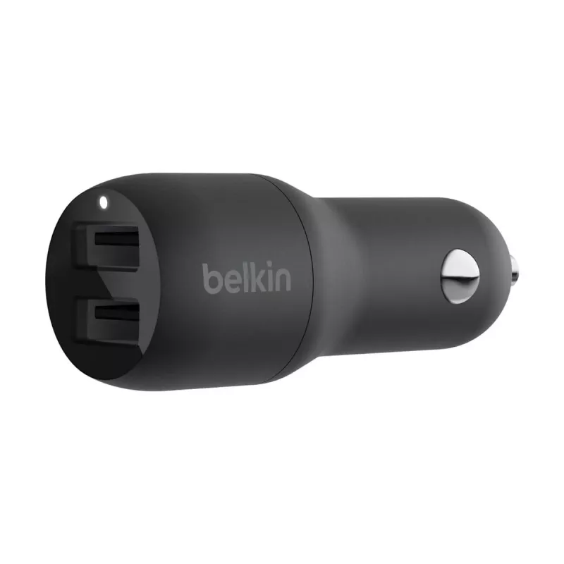 Cargador de coche doble USB-A 12W x2 negro