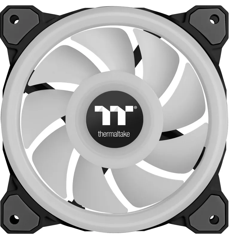 Thermaltake Riing Quad 12 RGB CL-F088-PL12SW-C ventilador de radiador de 120 mm, TT Premium Edition, pack individual, sin controlador, negro