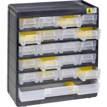 Caja de almacenamiento allit VarioPlus Basic modelo 458090, 300×335×135 mm, negra/amarilla