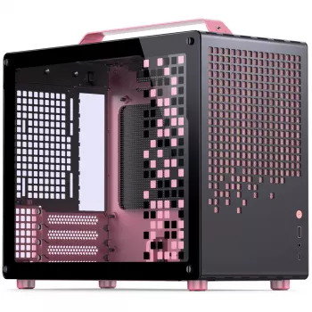 Caja Jonsplus MATX Handle Case Z20 Negro-Rosa – caja Mini/Micro/Flex-ATX con asa de transporte
