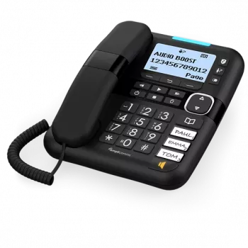 Amplicomms BigTel 1580 terminal DECT manos libres, compatible con audífonos, rellamada, contestador automático indicador LED (ATL1423341)