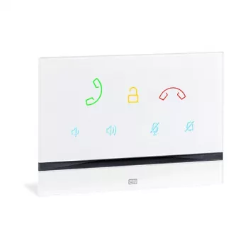 Portero automático 2N Indoor Talk blanco — con cable, vidrio templado, montaje en pared, 185×128×48,2 mm