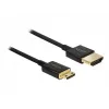 DeLOCK Slim Premium - Cable de vídeo/audio/red - HDMI - 36 AWG - HDMI, 19 pines (M) - a - Mini-HDMI, 19 pines (M) - 2,0 m - triple aislamiento - negro (84778)