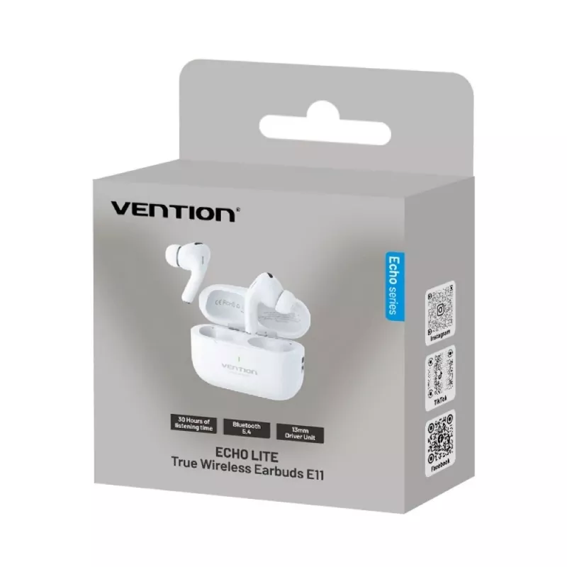 Vention Echo Lite E11 NBVW0 auriculares TWS de oído abierto, Bluetooth, USB-C, blancos