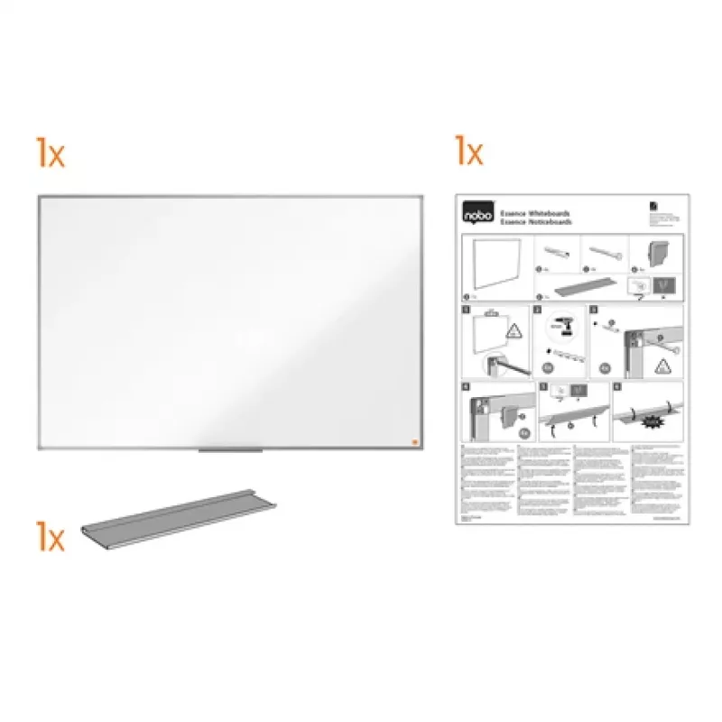 Pizarra blanca Nobo Essence acero 1200x900mm (1905211)
