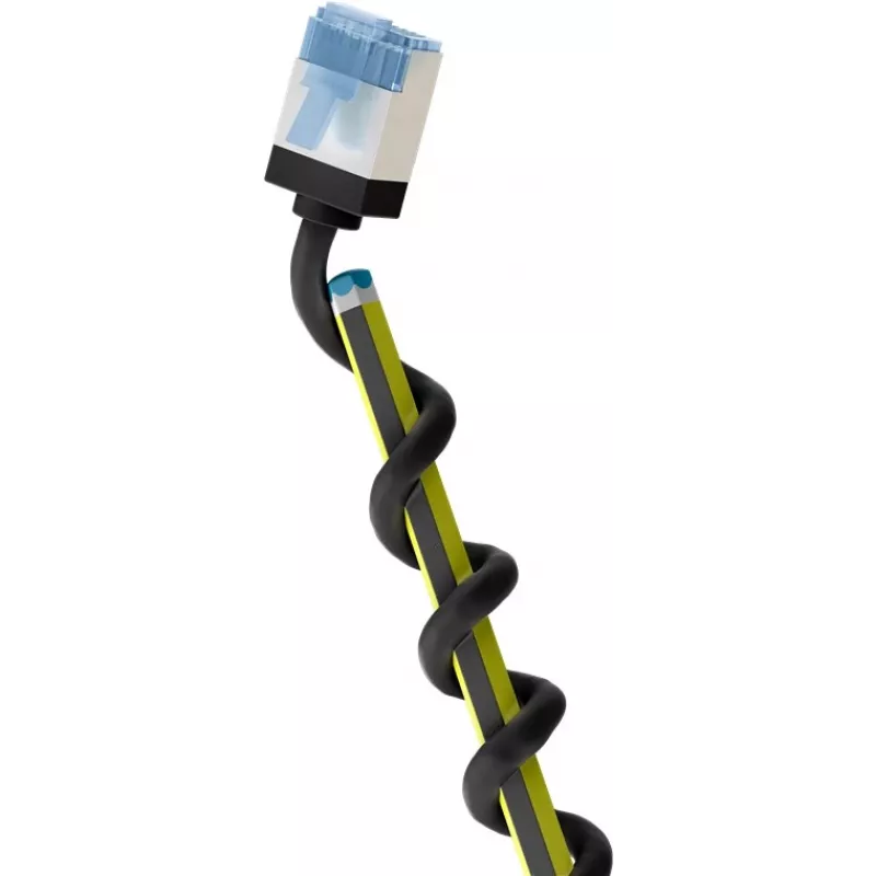 Goobay cable de red CAT 6A ultraflexible fino U/FTP negro - conector extra corto (74316)