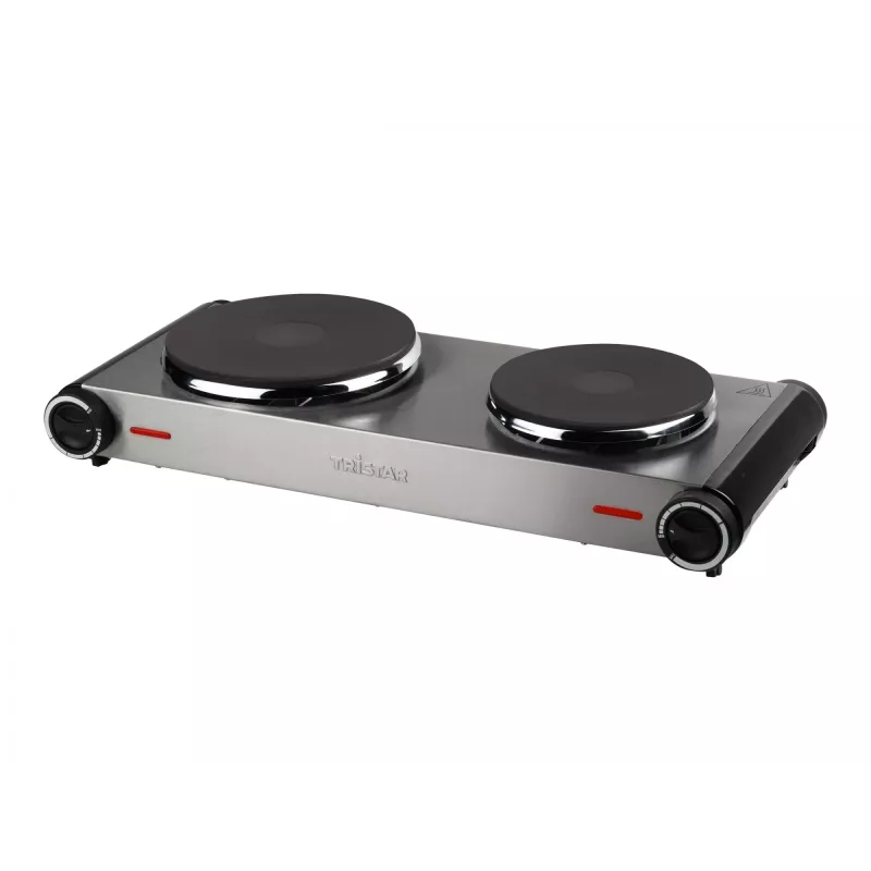 Tristar KP-6248 Placa doble de cocina, 2 zonas de cocción, mandos giratorios