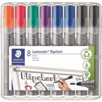 Rotuladores para flipchart Staedtler 356 WP8 X, colores surtidos, punta de 2,0 mm