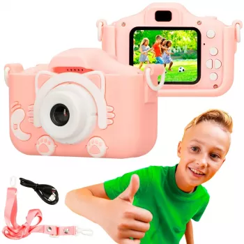 Cámara digital para niños Extralink H27 SINGLE PINK rosa blanco 3 años