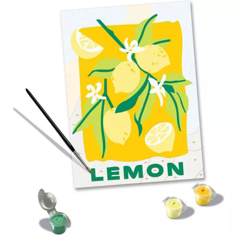 Ravensburger CreArt set de pintura – Limones (diseño 25515) para proyectos de pintura sobre lienzo