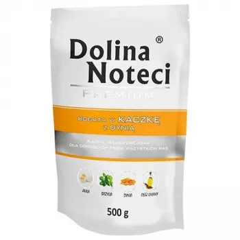 Dolina Noteci Premium rico en pato con calabaza, comida húmeda para perros, 500 g