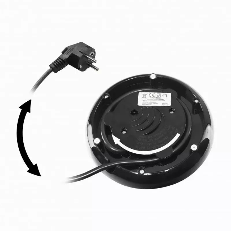 Hervidor de agua NELO, capacidad de 1,7 l, 2000 W, negro