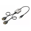 StarTech.com cable adaptador de 2ft (60cm) de 2 puertos USB a serie, tornillos/tuercas DB9 reemplazables, retención de COM, USB-A a DB9 RS232, FTDI, protección ESD de nivel 4, Windows/macOS/ChromeOS/Linux – construcción robusta en TPE