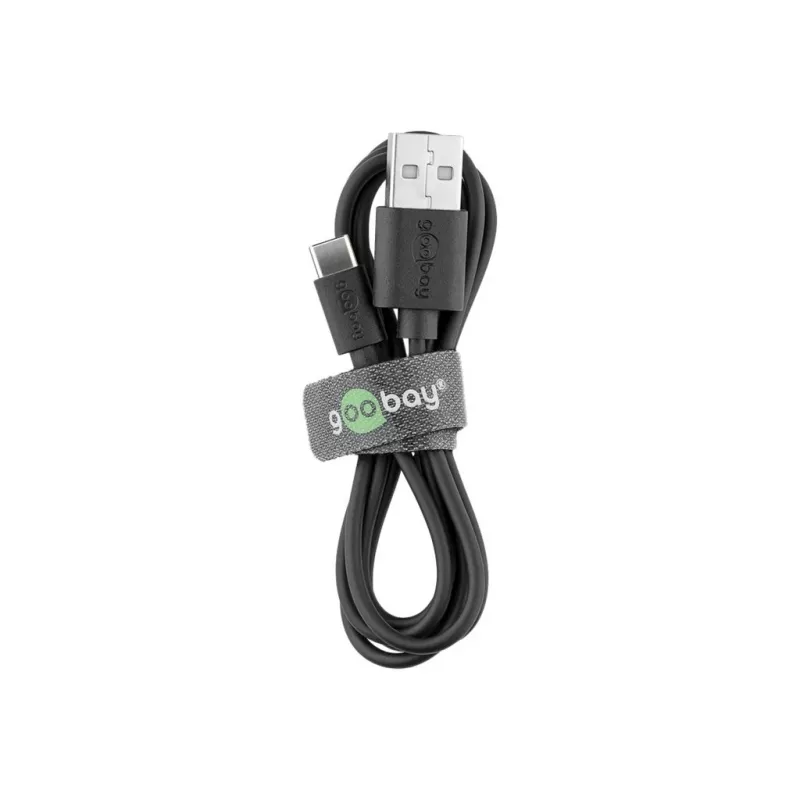 Goobay | Cable de carga y sincronización USB-C (USB-A > USB-C) | 38675 | Negro | RJ-45 | RJ-45 90°