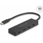 Delock 64322 hub USB 10 Gbps Type-C, 4 puertos USB Type-C, negro