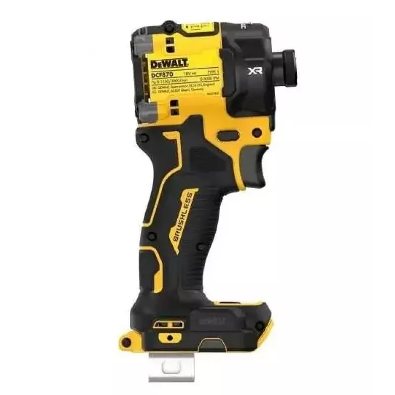 Atornillador a batería DeWalt DCF870N-XJ, sin escobillas 18 V Li-Ion, par de 56 N·m, porta puntas hexagonal de 1/4 inch, empuñadura de pistola