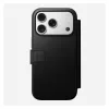 Funda de cuero para móvil Nomad Modern Leather Folio para iPhone 17 Pro, 16 cm (6,3 inch), negra, 4 compartimentos para tarjetas