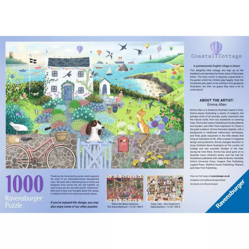Puzle Ravensburger Coastal Cottage 1000 piezas, 700 mm de ancho, 2 mm de grosor