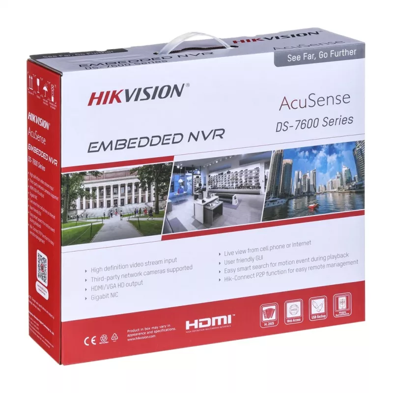 Grabador de vídeo en red Hikvision DS-7616NXI-K1(D) 16 canales compatible con 4K
