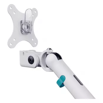 Soporte de monitor DIGITUS Dual Design para 2 pantallas de 35 pulgadas, pinza, 2×10 kg, VESA 75–100, inclinable -45–90°