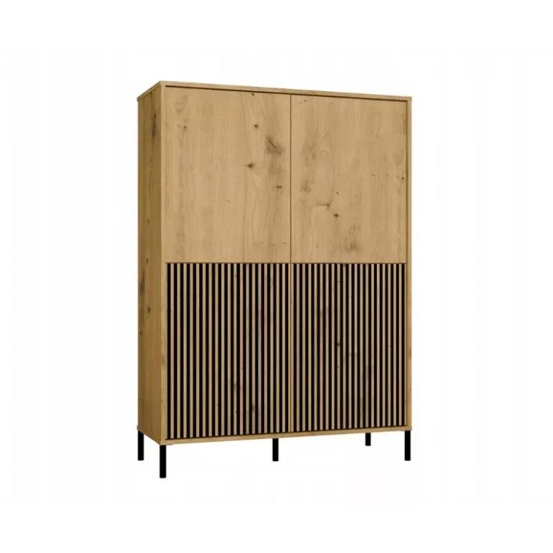Vitrina KAMARO 4DK estrecha/GŁ roble ARTISAN
