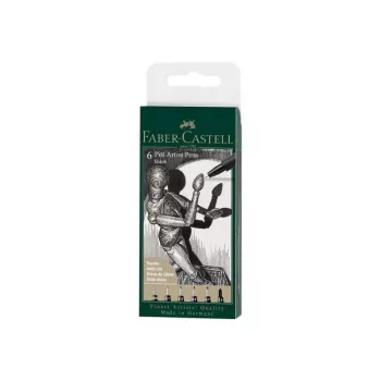 Set de portaminas Faber-Castell 167154 — 6 uds., carcasa de plástico negra, mina negra