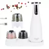 Set de molinillos de sal y pimienta Adler AD 4449W acero blanco, mecanismo cerámico, 150 ml, recargable por USB-C