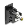 Conector hembra RCA empotrable DELOCK 91111 — amarillo/negro, conexión audio/vídeo para panel