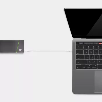 Cable USB-C a USB-C Green Cell KABGC29W 2 m, USB 3.2 Gen 1, 60 W PD, TPE trenzado, blanco