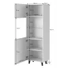 Vitrina Cama Meble PAFOS 60x40x182 cm negro mate — armario de suelo