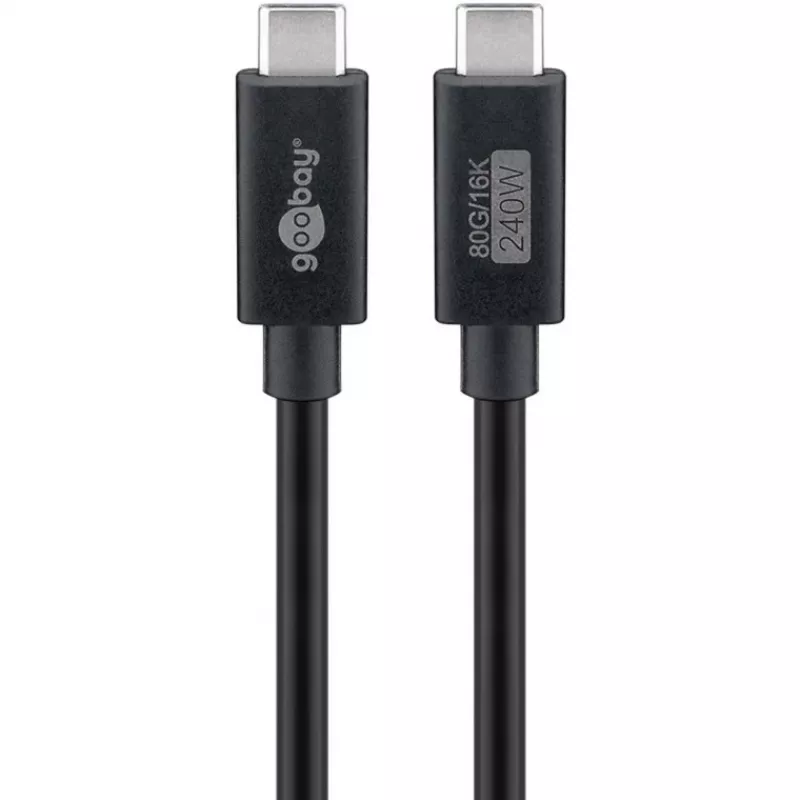 Cable USB-C WENTRONIC USB4 Gen4 1.2m — compatible con 16k@60Hz y 4K@120Hz