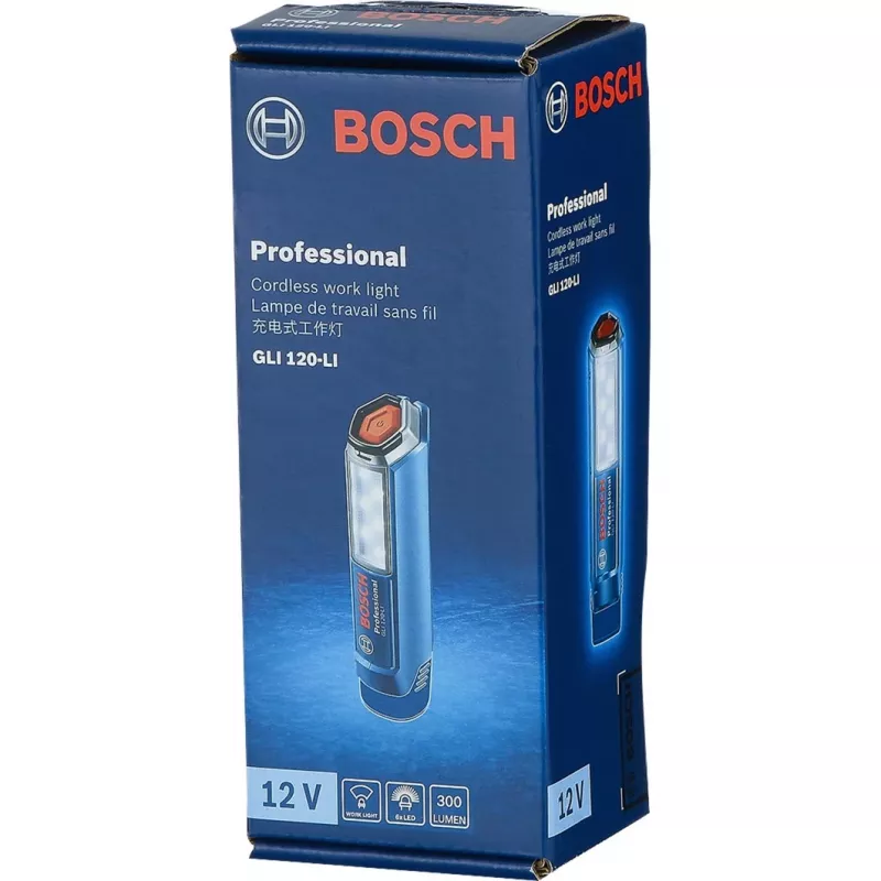 Bosch Professional GLI 12V-300 06014A1000 lámpara de trabajo a batería, 300 lm, azul (sin batería ni cargador)